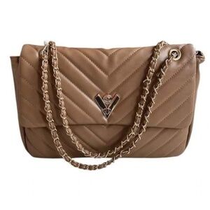 Valentino Orlandi Brown Quilted Shoulder Bag V-3009 Gold Hardware NEW